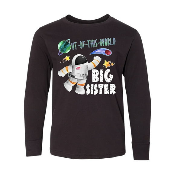 Inktastic Out of this World Big Sister Astronaut in Space Long Sleeve Youth T-Shirt