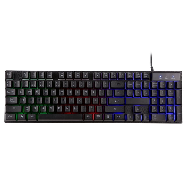 Teclado español con cable USB 104 teclas Teclado retroiluminado ergonómic yeacher estándar