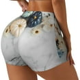 thumbnail image 2 of Sigee Pumpkin And White Marble Print Women's High Waist Workout Shorts - Squat Proof, Tummy Control, Yoga and Gym Activewear-XX-Large, 2 of 9