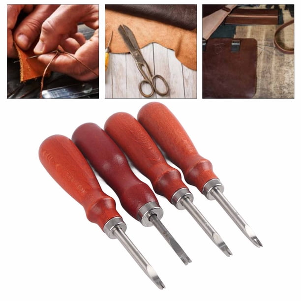 Borde 4 Uds. Borde De Cuero Biselador De Bordes De Cuero Afilador De Cuchillos Hecho A Mano Herramienta De Cuero Biselador De Bordes De Cuero