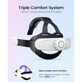 thumbnail image 3 of QQV Battery Head Strap for Oculus Meta Quest 3/3S/2, VR Headset Strap Accessories for Quest 3 with 10000mAh Built-in Rechargeable Battery Pack, 3 of 9