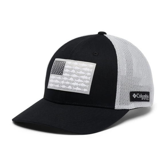 Gorra Columbia PFG Fish Fish Fish Mesh, unisex, negro/gris frío