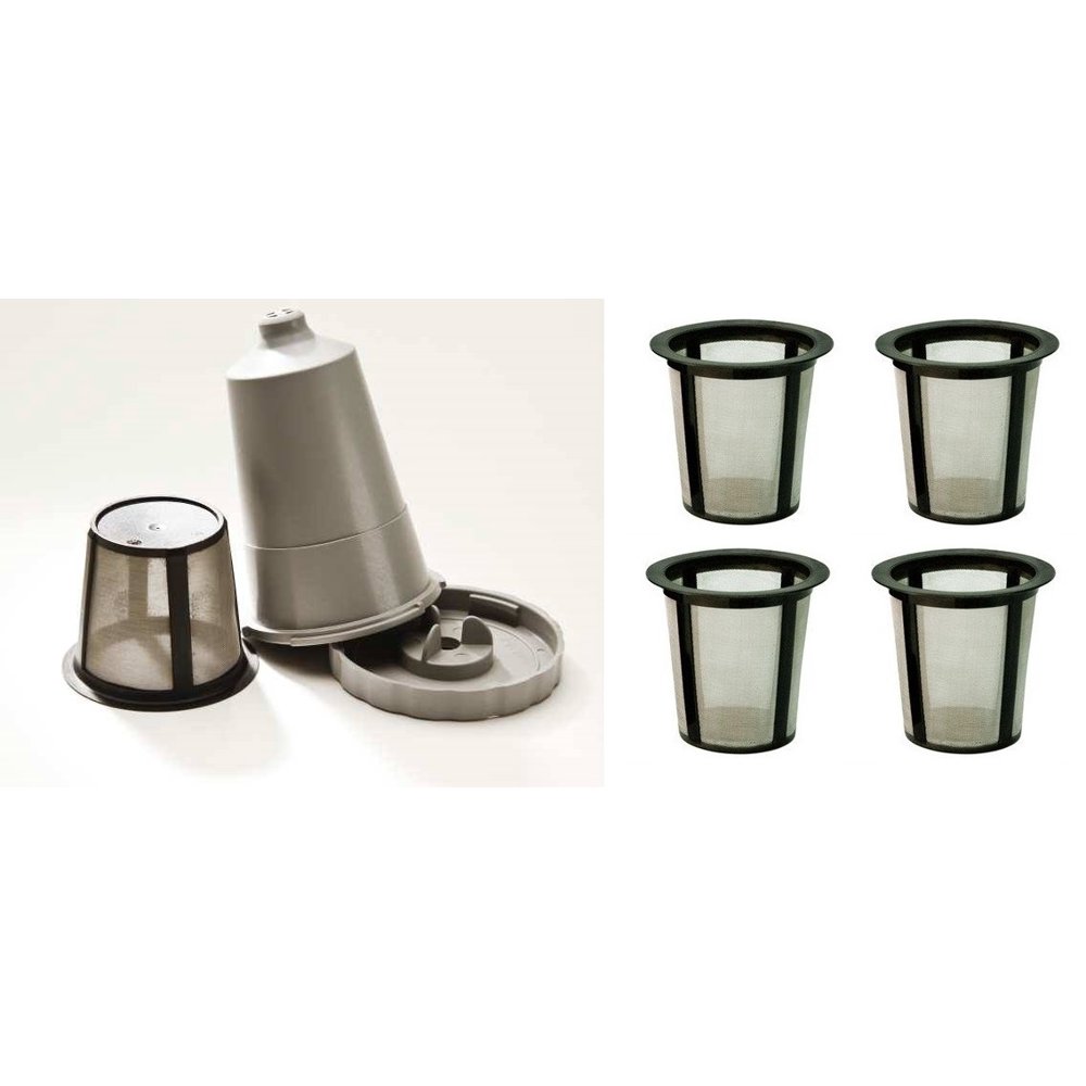NEW Keurig Coffee Filter Reusable My KCup Refillable Grey 4 Baskets
