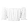 thumbnail image 6 of Babysbule Women's Off The Shoulder Lace Drawstring Crop Blouse V-Neck Short Sleeve Casual Summer Festival Top, 6 of 7
