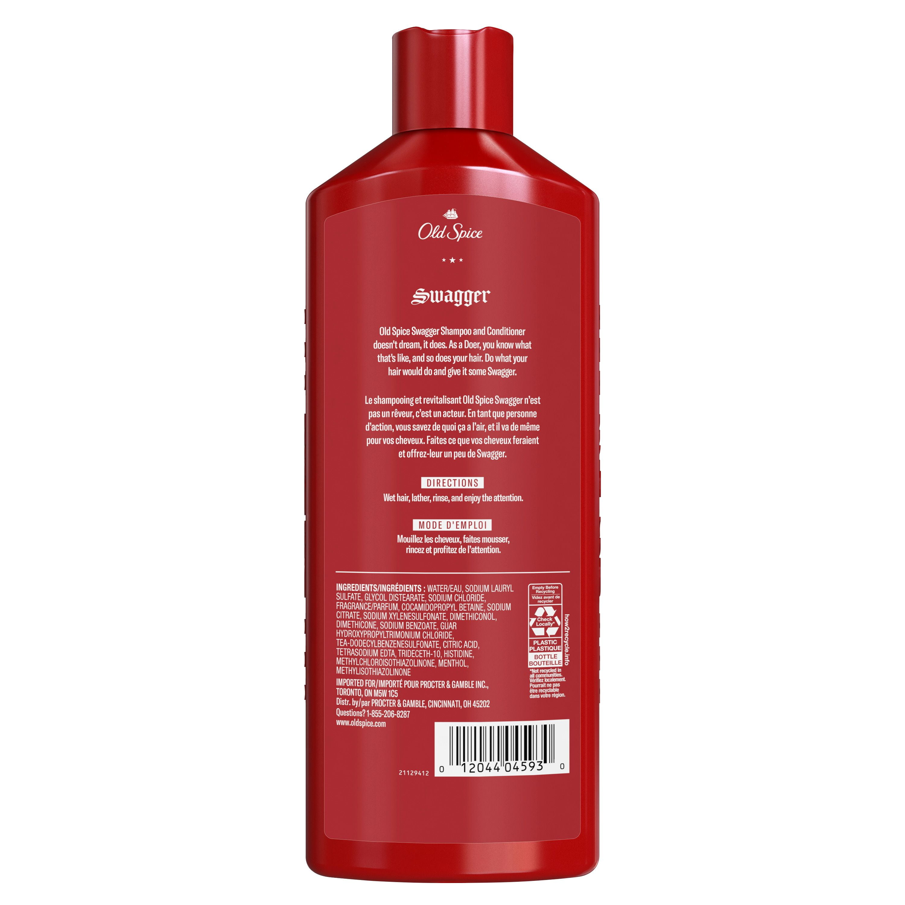 Old Spice Swagger 2en1 Shampooing et Revitalisant pour Hommes