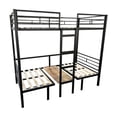 thumbnail image 4 of Twin Size Loft Bed with Table Sets, Transformable To Twin Over Twin Bunk, Metal Construction Loft Bed with Guardrails and Two Drawers, 4 of 11
