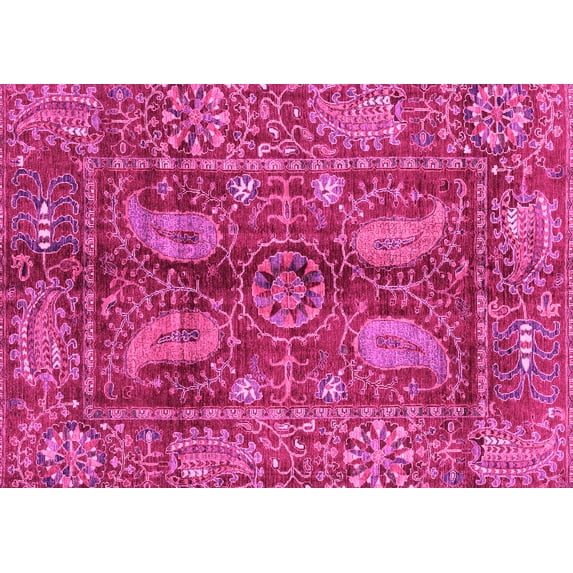 Ahgly Company Indoor Rectangle Abstract Pink Modern Area Rugs, 8' x 12'