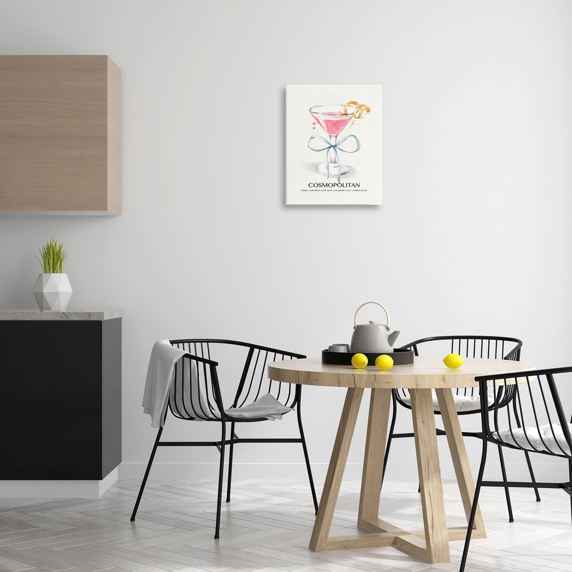 Stupell Industries Pastel Cocktail with Bow Food & Beverage Painting Wrapped Canvas Art Print Wall Art, 16 x 20