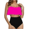 thumbnail image 2 of Pisexur Tankini Swimsuits for Women Tummy Control Two Piece Bathing Suits Ruffled Flounce Tankini Top with High Waisted Bottom Bikini Set, 2 of 6