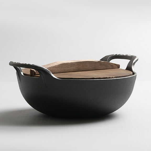 Masteelf Cast Iron Sauce Pan with Side Handles, Ramen Cooking Pot and Skillet, Cast Iron Cookware for Stovetop and Oven