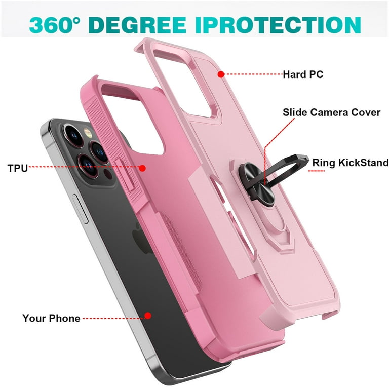 Phone Case for iPhone 15,15 Pro,15 Plus,15 Pro Max Case,Heavy Duty  Shockproof Full Body Phone Cover Built in 360 Rotatable Ring Holder  Magnetic