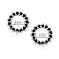 thumbnail image 2 of Bling Jewelry Womens Removable Black CZ Halo Earring Jackets for Studs .925 Sterling Silver, 2 of 5