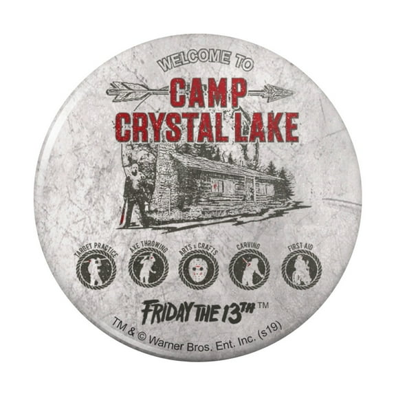 Friday the 13th Camp Crysal Lake Pinback Button Pin