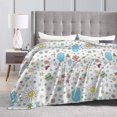 UltraSoft Micro Fleece Blanket,Smiling Sun Moon Stars Clouds Flowers
