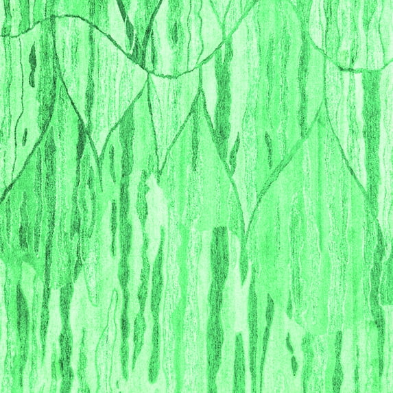 Ahgly Company Indoor Square Abstract Green Contemporary Area Rugs, 4' Square