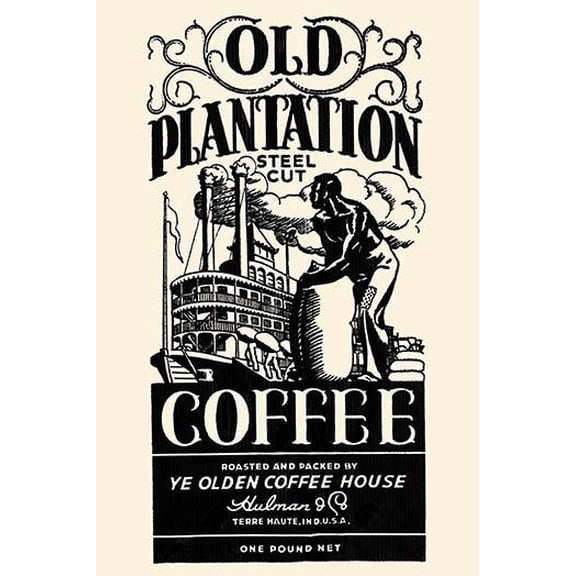 Old Plantation Steel Cut Coffee-Fine Art Canvas Print (20" x 30")