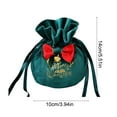 thumbnail image 3 of Anhility Velvet Christmas Bag with Drawstring Christmas Candy Gift Bag Velvet Reindeer Pouches Reusable with Bow for Christmas Winter Holiday, 5.51x3.94 Inch, 3 of 6
