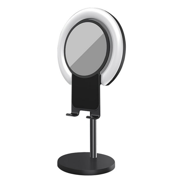 Amdohai LED Ring Light Desktop Makeup Lighting with Stand Big Mirror and Cellphone Holder