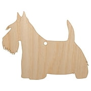 Scottish Terrier Scottie Dog Solid Wood Holiday Christmas Tree Ornament Unfinished DIY Pre-Drilled Craft