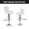 thumbnail image 4 of ELECWISH Set of 2 Gray Velvet Fabric Armless Chair Adjustable Swivel Hydraulic Bar Stool, Square Island Kitchen Counter Barstools with Back, 4 of 7