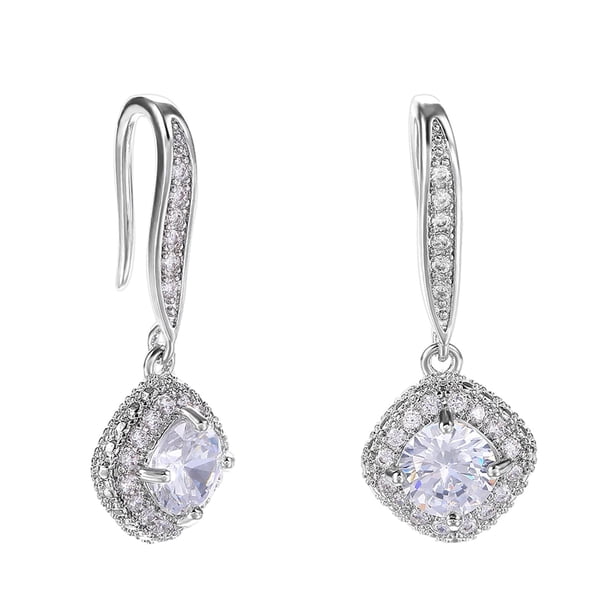 Pendientes de perlas de plata 925 para mujer Pendientes colgantes chapados en oro de moda Suaves para la piel sensible Pendientes de boda Joyas para novias