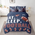 thumbnail image 5 of Football Twin Comforter Set with Sheets Sports Bedding Sets American Football Bed in a Bag Football Games Bed Set Football Room Decor Teen Sheets 7 Pcs Navy Blue, 5 of 5