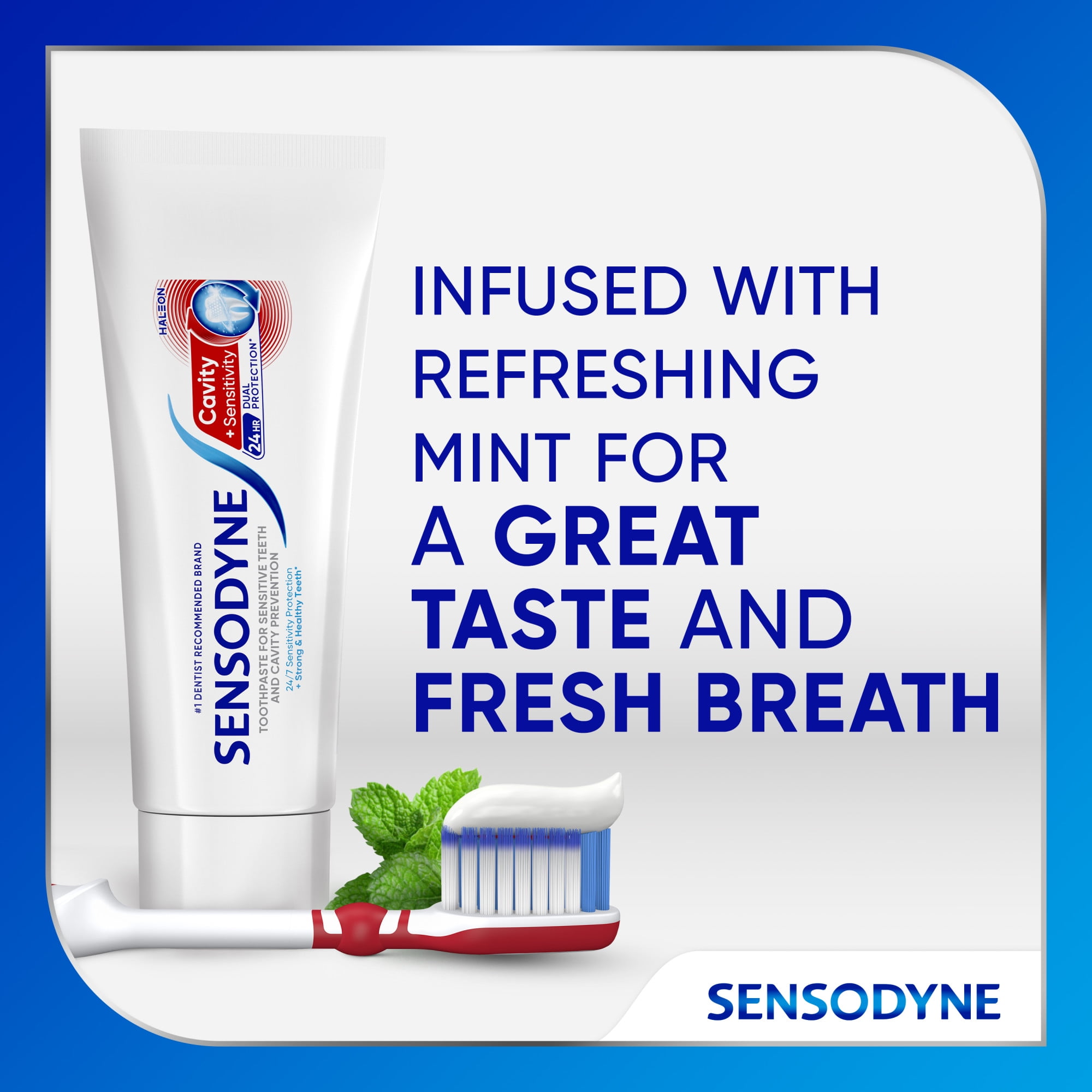 Sensodyne Cavity + Sensitivity Toothpaste, Fluoride Toothpaste for Sensitive Teeth and Cavity Protection, 2.7 oz