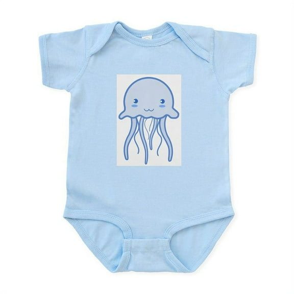 CafePress - Blue Jellyfish Infant Bodysuit - Baby Light Bodysuit, Size Newborn - 24 Months