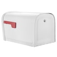 thumbnail image 4 of Architectural Mailboxes Oasis® 360™ Secure, Heavy duty, Steel Metal Post Mounted Mail Box for outside, White Large Curbside Mailbox with Magnetic Latch & Lockable Double Doors, 4 of 8