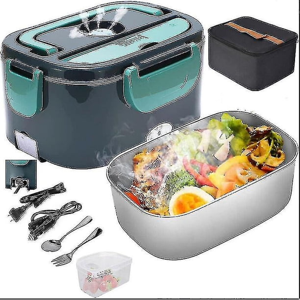 Fiambrera eléctrica 3 en 1 para coche, camión y oficina, calentador portátil de 220 V, 12 V y 24 V, calentador de alimentos de acero inoxidable