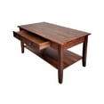 thumbnail image 2 of Solid Acacia Coffee Table with Drawer & Bottom Shelf Black, 2 of 5