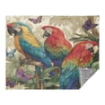 thumbnail image 2 of 70x55 Inches Glow in The Dark Blanket Cozy Throw Camping Blankets for Home and Outdoor Use Colorful Beautiful Parrots, 2 of 8