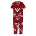 thumbnail image 4 of Tnhcen Women's 2 Pieces Christmas Print Pajamas Set Plus Size Short Sleeves Tops Sleepwear with Capri Pants Ladies Festival Fun Nightwear Lounge Home Clothes S-3XL, 4 of 5