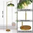 thumbnail image 5 of Gold Floor Lamp for Living Room Arc Floor Lamp with Remote Control & 3 Color Temperature,Modern Flower Lamp with Glass Lampshade Dimmable Vintage Standing Lamp Tall Lamp for Bedroom Corner, 5 of 14