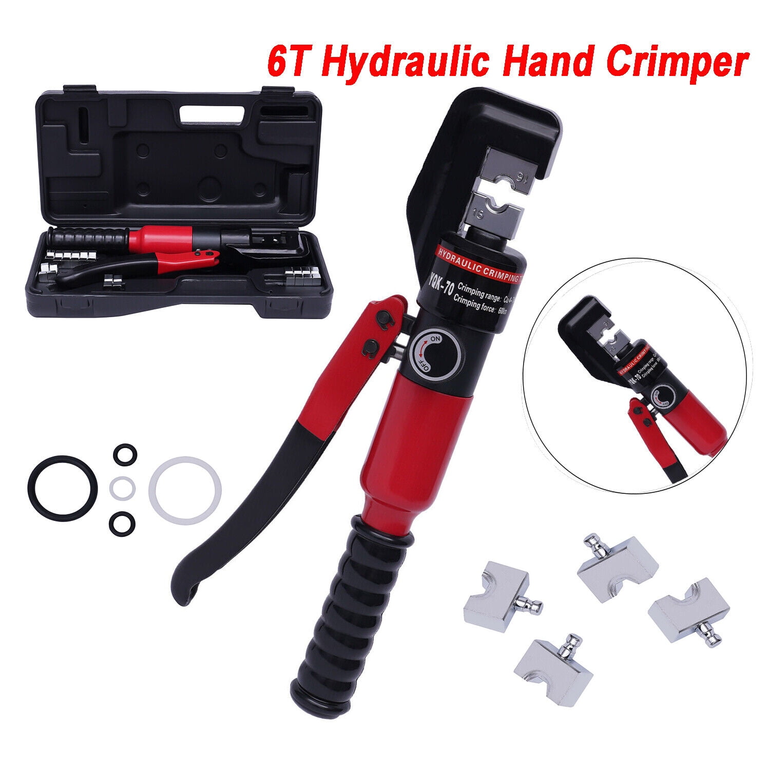 TOOL1SHOoo 6 Tons Hydraulic Hand Crimper Tool for Stainless Steel Cable