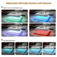 thumbnail image 4 of Hironpal LED Coffee Table, 2-Tier Square Coffee Table High Gloss Minimalist Design with Plug-in 16-Color LED Light for Home Office Reception Room, White, 4 of 8
