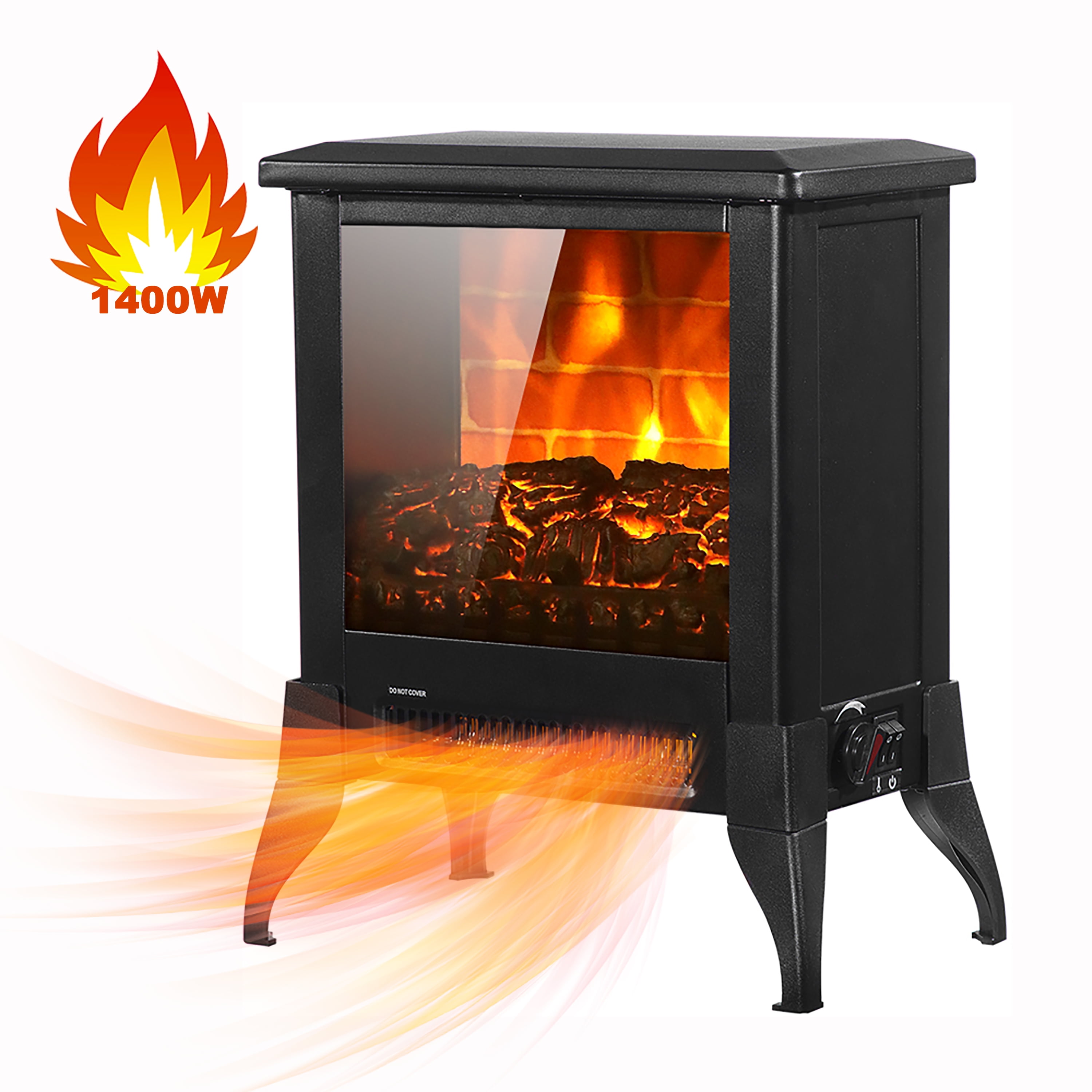Electric Space Fireplace Heaters for Home, 1400W Portable Fireplace