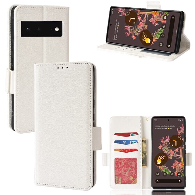 Google Pixel 6 5G Case , PU Leather Flip Cover Card Slots Magnetic Closure Wallet Case for Google Pixel 6 5G