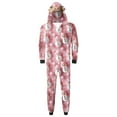 thumbnail image 2 of Lovskoo 2024 Family Christmas Pajamas Matching Sets Onesie Deer Hooded Parent-Child Suit Printed Home Wear Pajamas Jumpsuit Wear Mom Red, 2 of 5