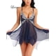 thumbnail image 3 of Conjunto de pijama de malla con cierre frontal para mujer, ropa de dormir Sexy con cuello en V, trajes de Boudoir, Langeray, Pizama Damska, 3 of 4