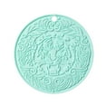 thumbnail image 1 of Yuarrent Alfombrilla de silicona con aislamiento térmico, mantel individual circular, soporte antiescaldado, para cocinar en el hogar, Mostrada Verde claro, 1 of 6