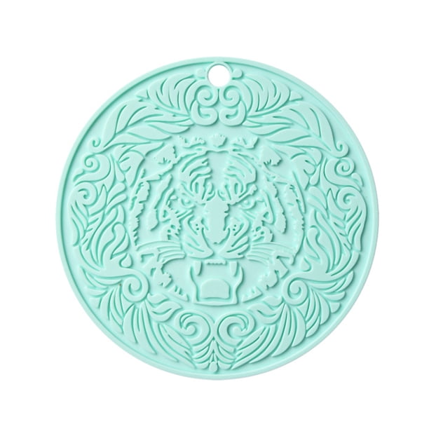 Billuyoard Mantel Individual de silicona resistente al calor, soporte para escaldado, almohadilla de para el hogar, reutilizable, en relieve, verde Type2 NO2 Billuyoard HA062979-06