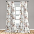 thumbnail image 2 of Floral Window Curtains, Pastel Colored Botanical Themed Pattern of Leaves and Abstract Blooms Print, Lightweight Decor 2-Panel Set with Rod Pocket, Pair of - 28"x84", Rose and Blue Grey, by Ambesonne, 2 of 3