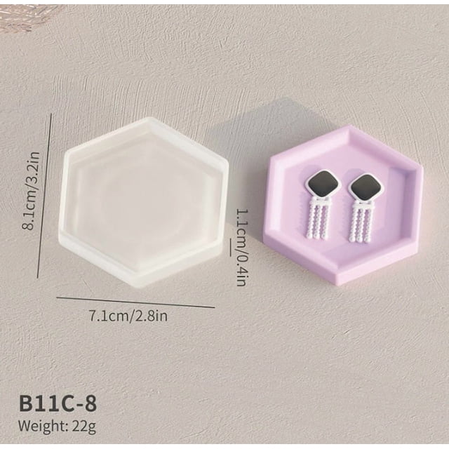 1 pieza de molde de pegamento for posavasos, molde cuadrado redondo, molde de silicona, bricolaje floral, plato pequeño, molde de yeso
