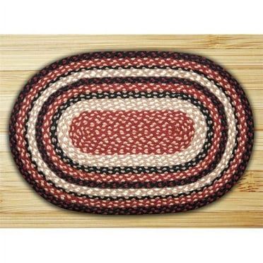 Earth Rugs 02-344 Burgundy-Black-Tan Oval Rug