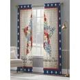 thumbnail image 4 of Happy Independence Day Sheer Curtains 2 Panels Set U. S. Flag Watercolor Flowers Letter Print Sheer Window Curtains Light Filtering Rod Pocket Voile Drapes for Bedroom Living Room 52"X84", 4 of 9