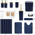 thumbnail image 2 of Bathroom Set with Shower Curtain and Rugs- 25PC Bathroom Accessory Set, Black Shower Curtain Set, Toilet Brush, Trash Can, Qtip Holder Dispenser & Soap Dispenser, 2 of 9