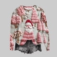 thumbnail image 5 of Bzhegqhd Women's T-shirts Christmas Print Sweatshirts Long Sleeve Round Neck Pullover Top No Hood Loose Fit Casual Fashion Blouse Plush Soft Fleece Fall Winter Tee, 5 of 8