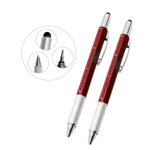 Infidev Stylo à tournevis multifonctionnel 6-in-1, Stylo à bille, stylet, règleur, bubble level et visseuse Bits, tout-en-un poche pour la maison, bureau et l'extérieur