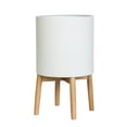 thumbnail image 2 of Modern Metal Planter Pot With 4-Leg Wood Base - White - 21.5"H x 12"W, 2 of 4